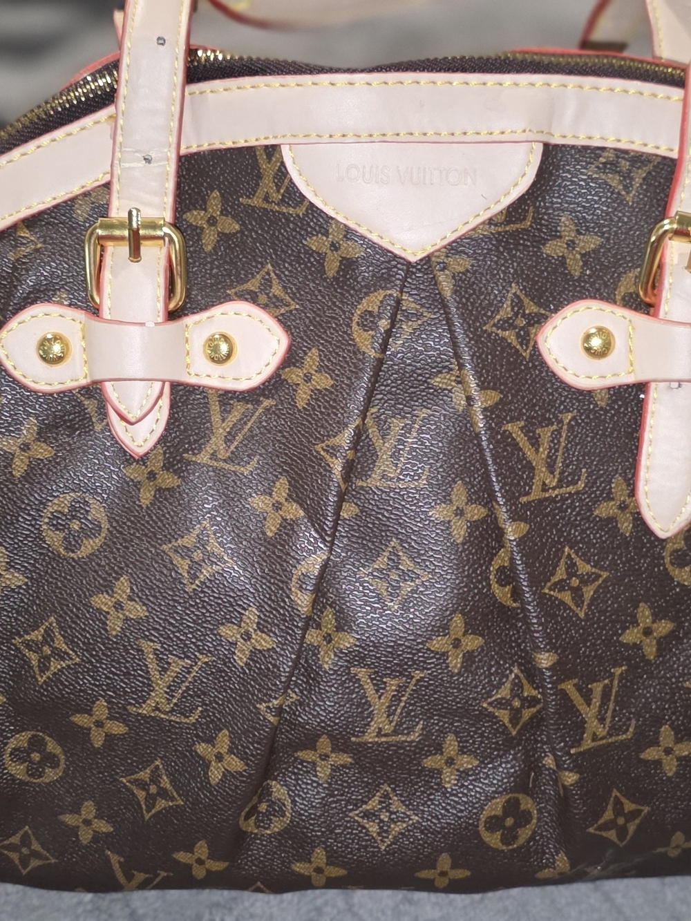 Louis Vuitton Brown Monogram Canvas Tote with Pink Trim - Picture 5 of 6